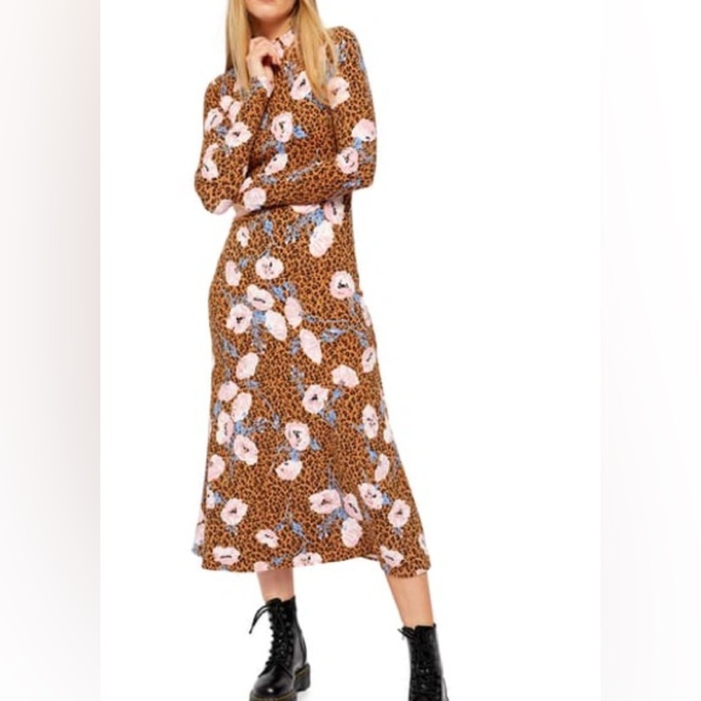 Free People Retro Romance Leopard Midi Dress